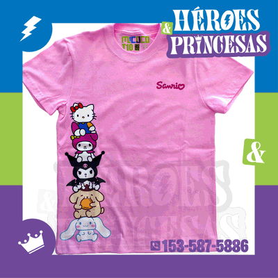 REMERA SANRIO (KITTY, KUROMI, CINNAMOROLL)