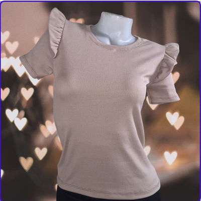 Remera Cuello Redondo Detalle Volados