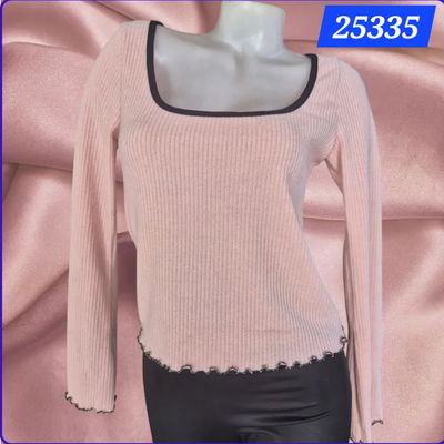 Remera Cuello Cuadrado Con Ruloté 