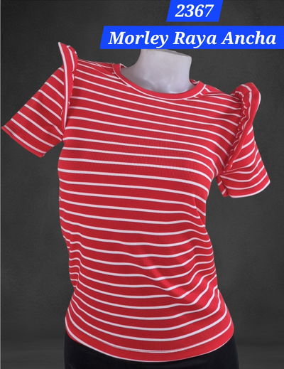 Remera Cuello Redondo Detalle Volados
