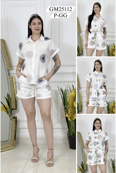 Conjunto de Lino de Short y Camisa