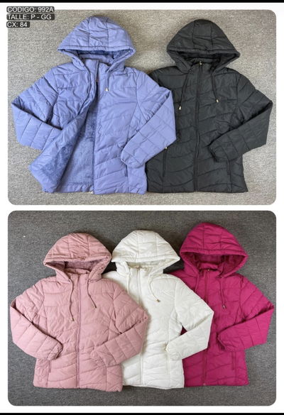 Campera Inflable Con Capucha Con Piel 