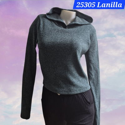 Remera Corta Con Capucha Lanilla