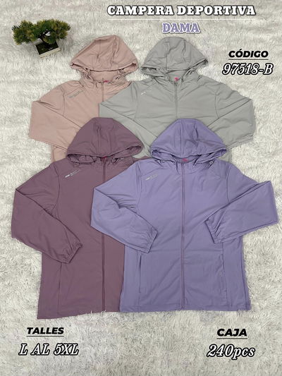 Campera Deportiva Con Capucha Dama