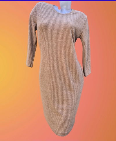 Vestido Cuello Redondo Manga 3/4