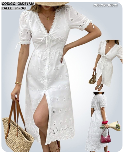 Vestido Algodón Bordado GM 25172