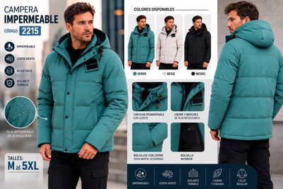 Campera Impermeable Hombre