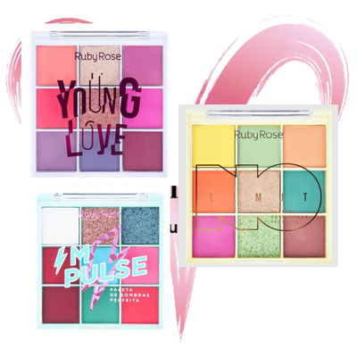 Set de 3 paletas de Sombras Ruby Rose