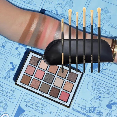 Combo All Eye Want Brush - Set Morphe + Shades of Peanuts - Cool Toned - Rude Cosmetics