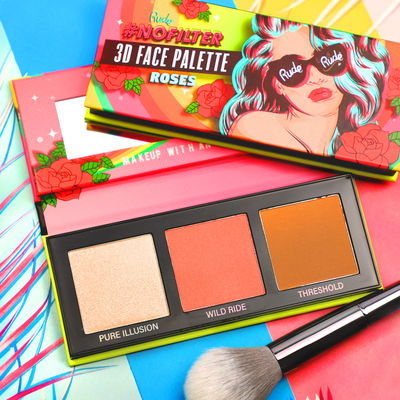 No Filter 3D Face Palette - Roses by Rude Cosmetics