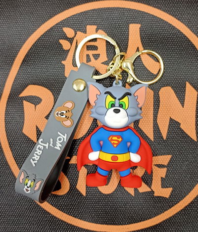 Tom Superman Llavero de Goma Personaje Tom y Jerry Dc