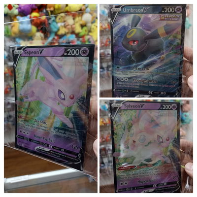 Carta TCG Speon Umbreon y Sylveon Sticker 3D Pokemon