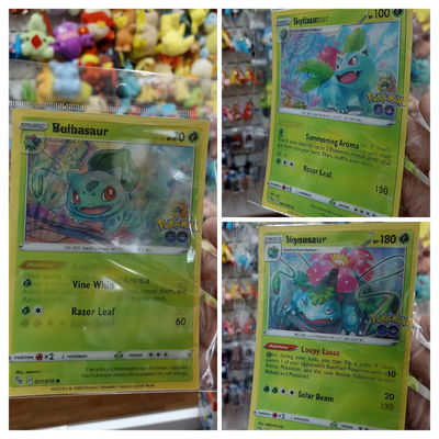 Carta TCG Bulbasaur Ivysaur y Venusaur  Sticker 3D Pokemon