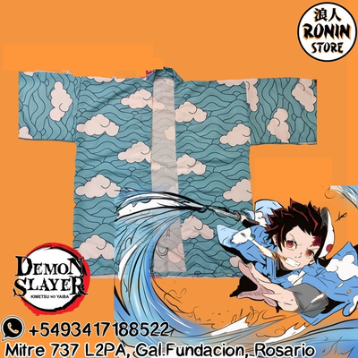 Tanjiro Haori / Kimono Nubes talle único Kimetsu no Yaiba - Demon Slayer