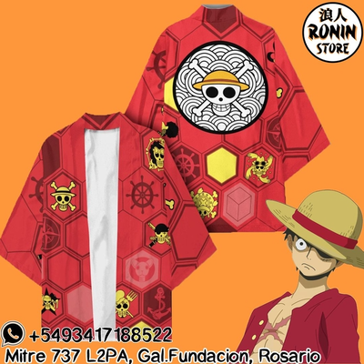 Luffy Haori / Kimono Ilustrado talle único One Piece