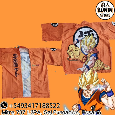 Goku Haori / Kimono Ilustrado talle único Dragon Ball