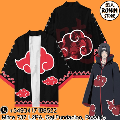 Itachi Haori / Kimono Ilustrado talle único Naruto