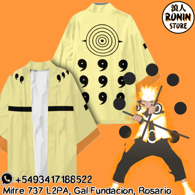 NarutoKyubi Haori / Kimono Ilustrado talle único Naruto