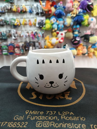 Gato blanco Taza Premium