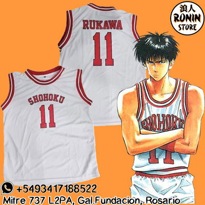 Rukawa Remera camiseta Shohoku N11 Blanca Slam Dunk Varios talles