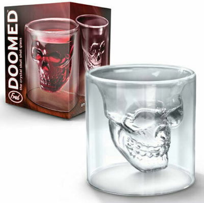 Vaso de vidrio calavera mediano tamaño whisky