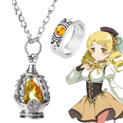 Mami Tomoe Collar y Anillo Puella Magi Madoka Magica