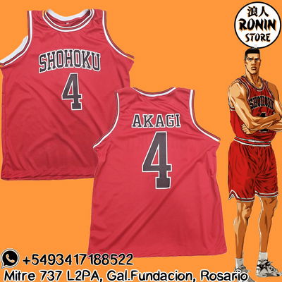 Takenori Akagi Remera camiseta Shohoku N4 Roja Slam Dunk Varios talles