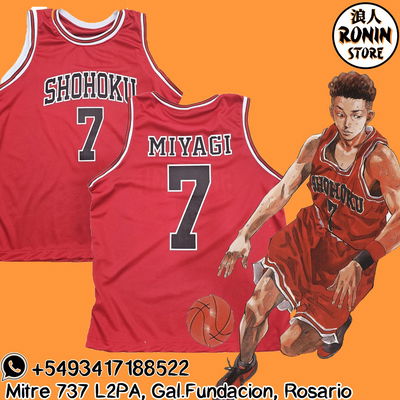 Ryota Miyagi Remera camiseta Shohoku N7 Roja Slam Dunk Varios talles