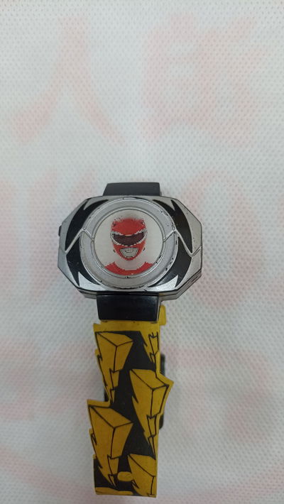 Reloj de pulsera holográfico Power Rangers 1993 Gordy Time ROJO Power Ranger JFRetro R056