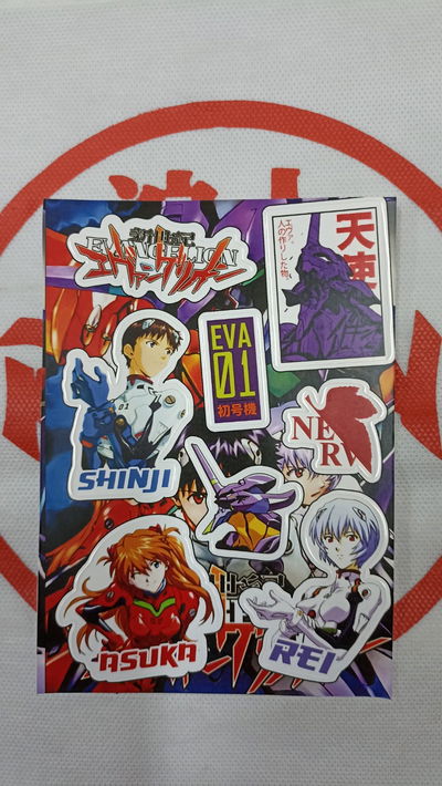 Evangelion Plancha de Stickers troqueladas - Resistente al Agua - Ideal Termos