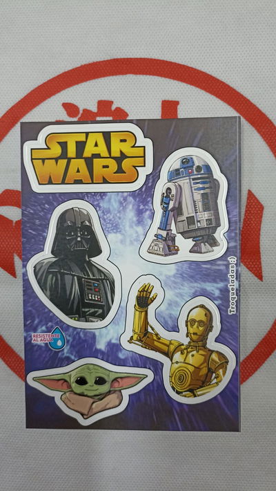 Star wars Plancha de Stickers troqueladas - Resistente al Agua - Ideal Termos