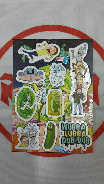 Rick and Morty Plancha de Stickers troqueladas - Resistente al Agua - Ideal Termos