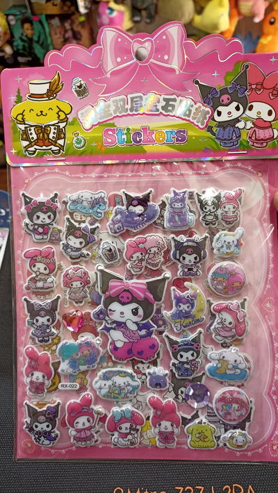 Kuromi - Cinnamoroll - My Melody - Sanrio Plancha de Stickers con relieve +60Stickers - 02