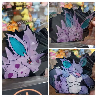 Nidoran Nidorino y Nidoking Sticker 3D Pokemon