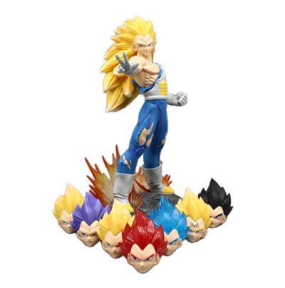 Vegeta 8 cabezas intercambiables 29cm Figura Dragon Ball sin caja