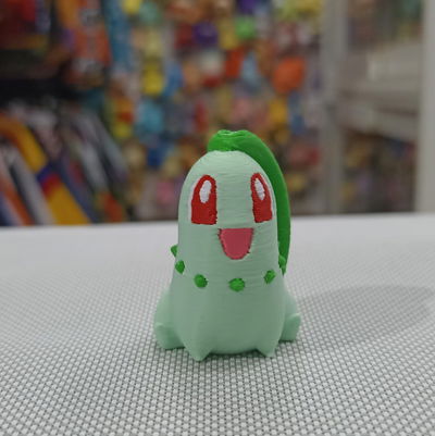 Chikorita Pokemon impresión 3D - 3cm aprox