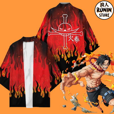 Ace Haori / Kimono Ilustrado talle único One Piece