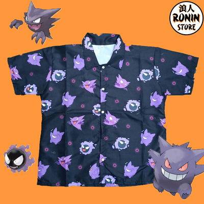 Camisa linea evolutiva Gastly Hunter y Gengar Pokemon