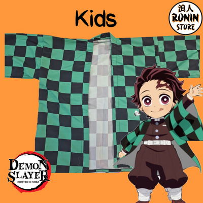 Tanjiro Haori / Kimono Kid Niños Kimetsu no Yaiba - Demon Slayer