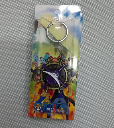 Logo Bandera Piratas de Barba Blanca Llavero Antiestrés Metálico Tipo Spinner One Piece