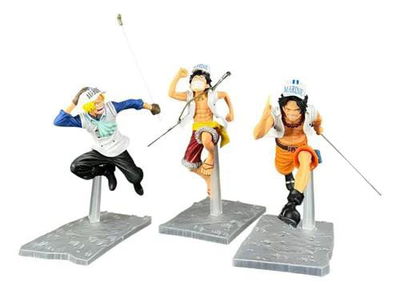  Set 3 hermanos Marines Completo - Luffy, Ace y Sabo Figura One Piece