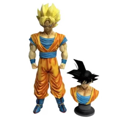 Goku figura y Busto - 47cm - Figura Dragon Ball con caja