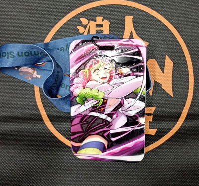 Mitsuri 01 Porta Sube kimetsu no Yaiba Demon Slayer - Porta Tarjeta con relieve y correa 