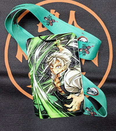 Sanemi 01 Porta Sube kimetsu no Yaiba Demon Slayer - Porta Tarjeta con relieve y correa 