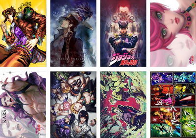 Pack 8 poster de Anime JoJos Bizarre Adventure - 29x42cm - A3 - Código P018