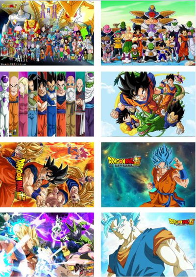 Pack 8 poster de Anime Dragon Ball - 29x42cm - A3 - Código P022