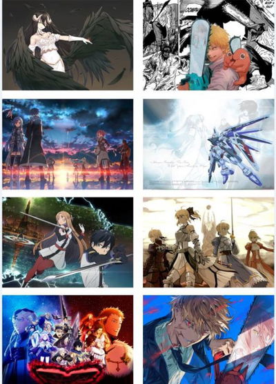 Pack 8 poster de Anime Surtido - 29x42cm - A3 - Código P032