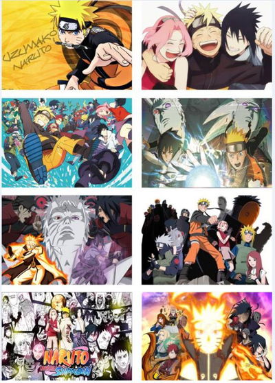 Pack 8 poster de Anime Naruto - 29x42cm - A3 - Código P033