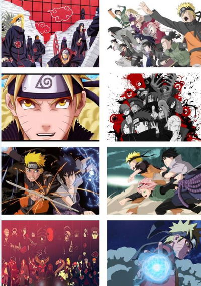 Pack 8 poster de Anime Naruto - 29x42cm - A3 - Código P035