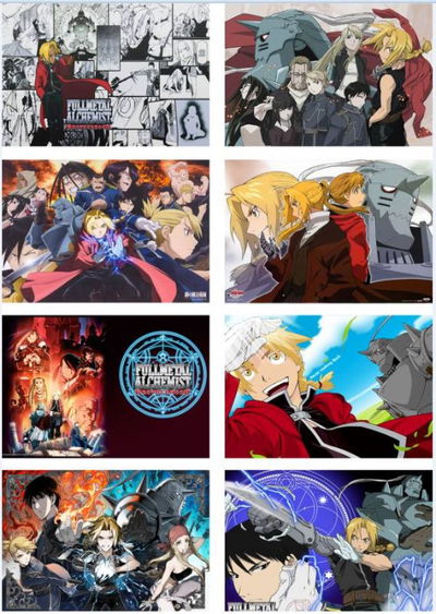 Pack 8 poster de Anime Fullmetal Alchemist - 29x42cm - A3 - Código P029